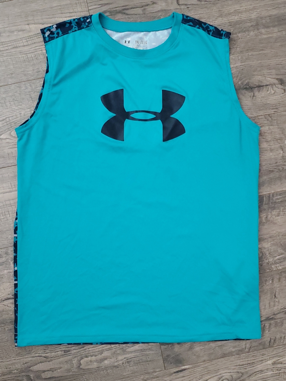 Under Armour Turquoise Performance Sleeveless Tank with Navy Logo